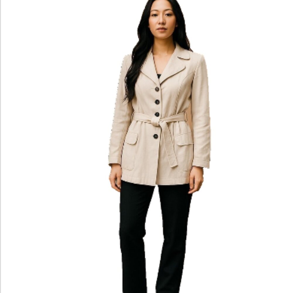 Esprit Beige Belted Trench Coat Jacket Women's Medium